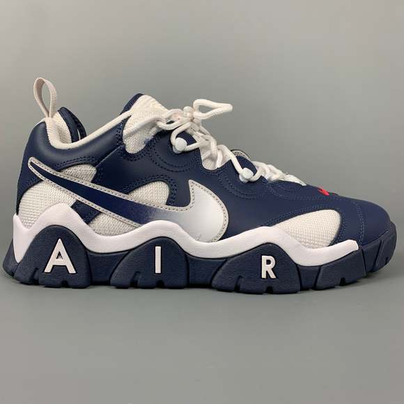 nike air barrage white and blue